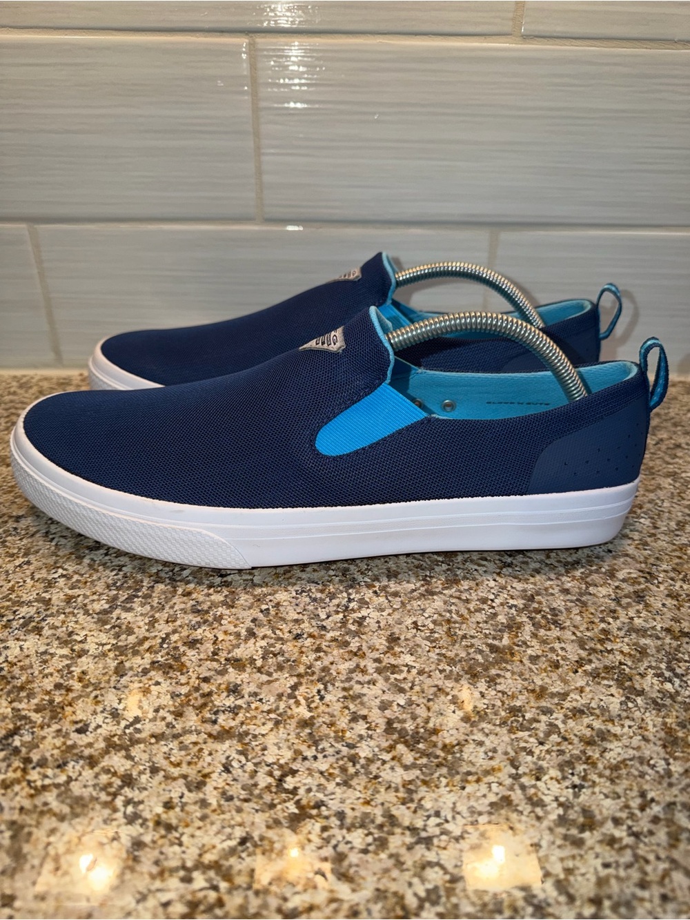 Columbia Navy and Cyan Slip-On Men’s Casual Shoes - Picture 5 of 9